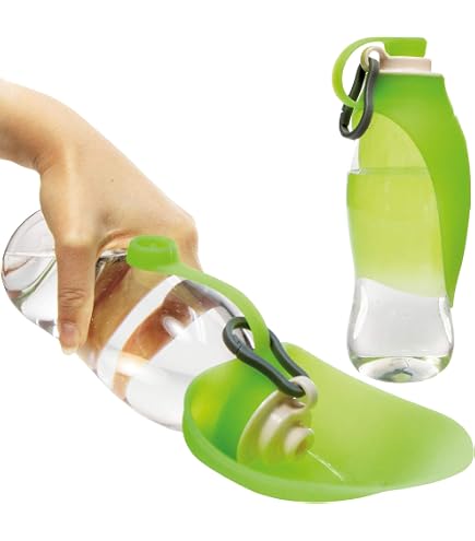 United Pets Leaf Hunde-Tränke Aus Silikon – Auslaufsicher, Faltbar, Passt Auf Jede Flasche, Aquamarin
