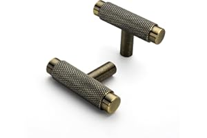 FURNIWARE Pack of 10 Cabinet Knobs Shinny Antique Brass Knurled Cupboard Drawer Knobs, Furniture Cupboard Drawer Cupboard Dresser Handles and Knobs for Kitchen Dresser Drawer Bathroom