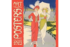 FLAME TREE CALENDARS Art Nouveau Posters Wall Calendar 2023 (Art Calendar)