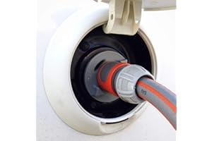 MAJOCOMPTEC WATERTWIN adapter do zbiornika wody do samochodów kempingowych, akcesoria do króćca napełniania zbiornika na wodę z podwójnym przyłączem Gardena (adapter do pokrywy zbiornika 2-pinowego D:78)