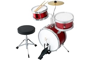 CB Sky 5-teiliges Junior Schlagzeug-Set, Schlaginstrumente für Kinder/Musikalische Spielzeuge für Kinder/Musikinstrumente für Kinder (Red)