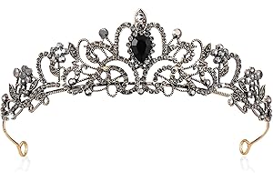 YUXIANLB Couronne De Princesse Pour Fille Et Femme Diadème En Cristal Couronne De Princesse Dorée Élégante Corwn Royal Queen Bijou De Mariée En Strass Cadeau Pour Femme Mariage Fête Dansante