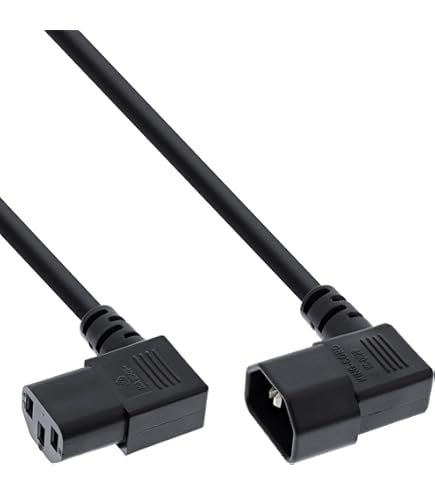 GELRHONR IEC320 C14 auf zwei C13 PDU Power Verlängerungskabel, C14 Stecker auf 90 Grad Doppel C13 Buchse Stromkabel für Computer, LED Lautsprecher, TV Monitore und Scanner