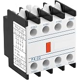 Bloques de Contacto Auxiliar de Contactor de CA Heschen, F4-22, 4 Polos, Contactos 2NO 2NC, Montaje Frontal, Conexi&oacute;n por Tor