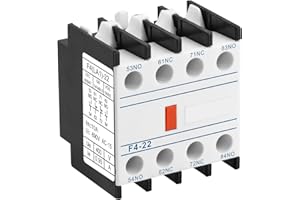 Heschen AC Contactor Auxiliary Contact Blocks, F4-22, 4 Pole, 2NO 2NC Contacts, Front Mounting, Screw Connection, Fit CJX2 Series AC Contactor