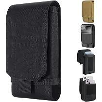 Porta Cellulare Da Cintura Amindz Universale – In Nylon E Pelle, Con Cerniera, Per Smartphone 5.8-6.5 Pollici, Ideale Per Trekking E Viaggi