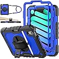 SEYMAC stock Case for iPad Mini 7 (A17 Pro)/ Mini 7th/6th Generation 8.3'' Case (2024/2021), Full-body Shockproof Case with 360° Rotating Stand/Hand Strap, Screen Protector, Pencil Holder, Blue