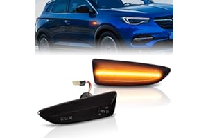 ‎OZ-LAMPE OZ-LAMPE LED Blinker für O-Pel Astra K Astra J Zafira C Insignia B Grandland X, LED Seitenblinker 2 Stücke Schwarz, LED Blinkleuchte mit Canbus