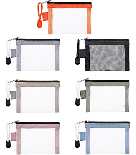 Aswewamt Mini-Netztaschen Mit Reißverschluss – 10,9x7,6 Cm, 9 Stück, Nylon, Für Kosmetik, Schlüssel & Karten