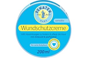 ‎PENATEN Penaten Wundschutzcreme 200 ml, parfümfreie Baby Wundcreme mit Zinkoxid für zarte Babyhaut, feuchtigkeitsspendende Baby Hautpflege Creme hilft Hautrötungen zu lindern und pflegt sanft die Haut
