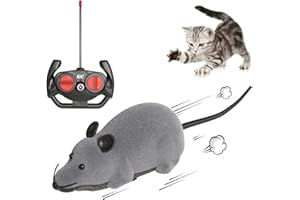 BEBESTER Juguete de rata con control remoto, juguete de ratón con control remoto inalámbrico, juguete gigante realista para Halloween, Navidad, regalo de cumpleaños, juguetes divertidos para gatos y perros