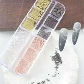4 Renk 12li Tırnak S&uuml;sleme Parlak Metal Havyar Taşları 3 Boy Nail Art Boncukları WN-526