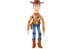 Mattel Disney Pixar Toy Story Roundup Fun Woody Large Talking Posable Figure, 12 Inches Tall with 20 Phrases Authentic Detail, Fabric Plush & Plastic, HFY35