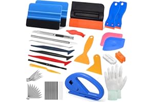 Sinofort 70 Pezzi Spatola per Pellicole Adesive, Kit Strumenti Pellicola Vetri Auto, Kit Wrapping Auto, con Spatola Wrapping e Taglierina per Carta, per Installazione Pellicole Auto Cellulare DIY