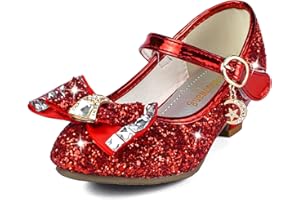 TRIWORIAE-Chaussures de Princesse à Talon pour Filles avec Paillettes Chaussures Reine Chaussures de Déguisement Scintillantes pour Fêtes et Anniversaires