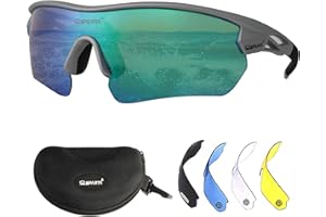 OUTDOORSPARTA Occhiali da ciclismo sportivi polarizzati occhiali da ciclismo occhiali da guida con 5 lenti intercambiabili per adulti
