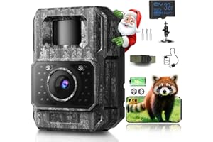 ‎MAXDONE MAXDONE Wildkamera mit Handyübertragung APP - Wildtierkamera 4K 64MP HD mit WLAN Bluetooth Bewegungsmelder Nachtsicht, Wildkamera mit 6000mAh Akku, 0,1s Auslösezeit, 32GB Speicherkarte IP66