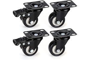 ‎LONTAN LONTAN 4er Set Möbelrollen mit Bremse Rollen 50mm Schwerlastrollen Rollen für Möbel Gesamttragkraft 280kg Lenkrollen, Möbelrollen Transportrollen Bockrollen Gummirollen