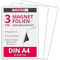 Magnetfolie DIN A4 - Magnetband - Bedruckbar und Beschreibbar Magnet Folie zum Beschriften zum Schneiden Stanzen und Basteln [1 Stück] (Grün