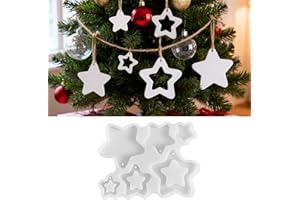 AUGESAK Silikonformen Gießformen Stern Anhänger, Sterne Silikonform Weihnachten, Stern Anhänger Gießform, Epoxidharz Formen Weihnachten Gipsformen zum Gießen für Bastelarbeiten