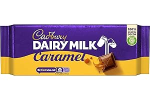 Cadbury Dairy Milk con Caramelo, Tableta de Chocolate con Leche y Caramelo, Sabor Irresistible, 180 g