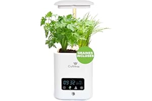CULTIVEA® 6 in 1 Smart Indoor Garden (Biała) -Wielofunkcyjny ogród hydroponiczny-100% organiczne nasiona w zestawie-Pomysł na prezent-Połączony ogród z nawilżaczem i oczyszczaczem powietrza