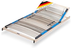 ‎CUBESLEEP CubeSleep 7-Zonen Lattenrost Pure Eco K 42-Leisten | Kopfteil verstellbar | Federung mit Härteregulierung | Made In Germany | GS Zertifiziert – geprüfte Sicherheit (100 x 200 cm)