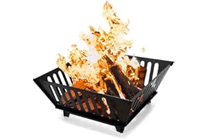 INNO STAGE Feuerstelle, 63,5 cm, Tragbar, Holzofen, Kamin für Grillen, Camping, Garten, Terrasse, Schwarz, Eisen