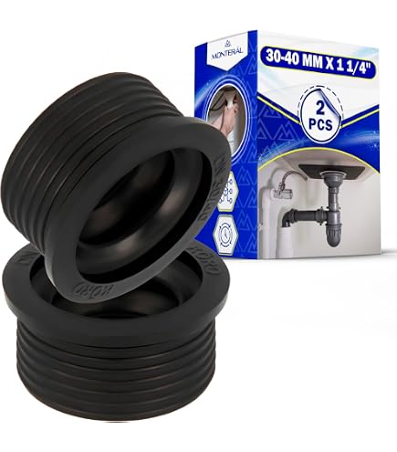 Sello De Silicona Para Tubo De Desagüe De Lavadora – 42 Mm, Negro – Evita Olores Y Rebosamientos