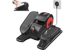 HOFTME Pedaliera Ellittica, Crosstrainer Ellittico con Sotto La Scrivania con Display Telecomando Pedale Antiscivolo, Mini Ellittica Portatile Silenziosa per Palestra Casa Ufficio