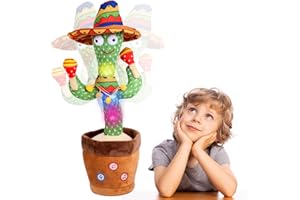 PIUESS Tanzender Kaktus Baby Spielzeug 6 Monate Sprechender Singender Nachsprechender Spricht Nach Intelligenter Kinderspielzeug Ab 2 Monate Interaktives Kinder Sprechendes Kuscheltier Enthält 120 Lieder