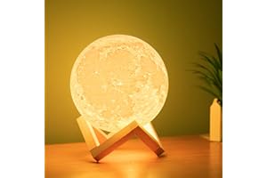 ‎BALKWAN Balkwan Mond Lampe, Mondlampe 3D Druck Mond Lampe Dimmbar USB Lade Touch Lampe für Kinder und Liebhaber Geburtstag Schlafzimmer Romantisches Geschenk (5.9 inch)