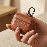 CaseOnn Apple AirPods Pro 3 Kılıf Kancalı L&uuml;ks Deri G&ouml;r&uuml;n&uuml;ml&uuml; A&ccedil;ık Kahverengi