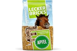Eggersmann Mein Pferdefutter - Lecker Bricks Pomme, 1 kg - Friandises pour Chevaux et poneys pour récompenser