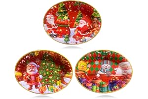 BOOSHMall 3 Stück Weihnachtsteller, 26 * 19cm Teller für Weihnachten, Nikolaus Teller, Wiederverwendbare Unterteller mit Weihnachtlichen Motiven, Gebäckteller Weihnachten Tischdekoration