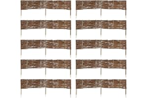 MC.SAMMLER 10 x Beeteinfassung aus Weide 16 Größen (Länge: 120 cm Höhe: 20 cm) Weidenzaun Rasenkante Beetbegrenzung Steckzaun imprägniert mit Buchepflöcken für leichtes Einsetzen Palisade