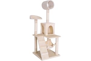 lionto Tiragraffi per Gatto Albero Tiragraffi Gatto Gioco Giocattolo Gatti Altezza 133 cm, Beige