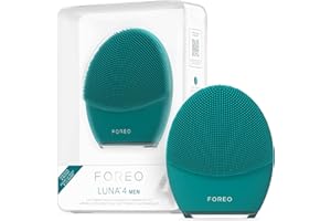 FOREO LUNA 4 MEN, spazzola detergente viso per pelle e barba, Massaggio viso rassodante, Spazzola viso anti-age, Favorisce l'assorbimento dei trattamenti, Ricaricabile tramite USB, Impermeabile