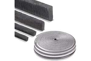 ZOMPAGO 10m Weather Stripping Brush Seal for Windows & Doors,Self-Adhesive Draft excluder,5mm T x 9mm W,Noise Reducing & Dustproof Draught Excluder for Sliding Doors/Windows,Cabinets,Wardrobes