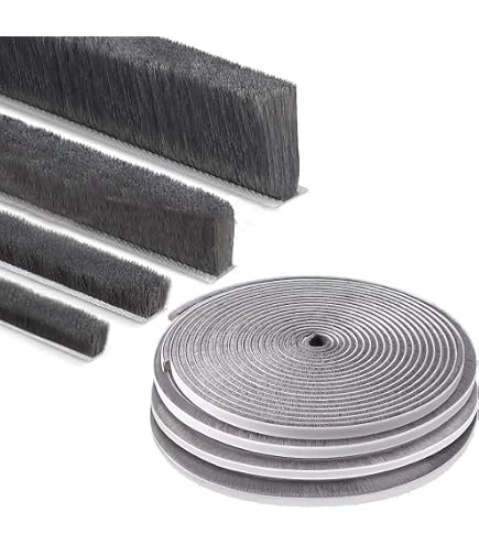 Stormguard Paraspifferi Autoadesivo A Spazzola 5m - Set 4 Rotoli Grigi Per Porte E Finestre - Antispiffero - 3