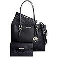 Michael Kors Charlotte Large 3-in-1 Tote Crossbody Handbag Leather