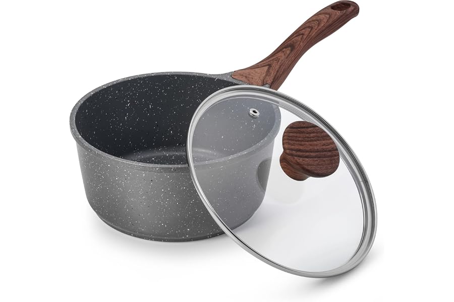 SENSARTE Nonstick Sauce Pan with Lid, 1.5QT
