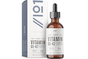 Vitamin D3 K2 Drops - High Strength Vitamin D3 4000 IU & Vitamin K2 25mcg – 30ml (600 Drops) - Liquid Vitamin D 1000IU per Drop - MCT Oil Base - by Alpha01