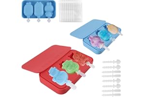 Goomp Moldes Helados,2 Pack Moldes Helados Silicona con Palos Popsicle Moldes Moldes de Paletas de Hielo para Chocolate Postre Congelado Helados DIY