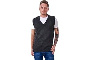 Bay eCom UK Men’s Plain Knitted v Neck Classic Sleeveless Cardigans Tops Tank Jumpers Size S to 5XL