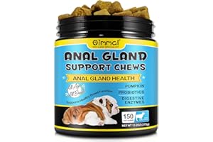 OIMMAL Anal Gland Soft Chews for Dogs, 150PCs Dog Anal Gland Chews with Pumpkin, Digestive Enzyme & Probiotics Support Healthy Bowel Function - Fibre Supplements Soft Chews for Dogs - 13.2oz / Beef Flavor
