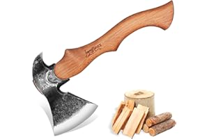 Japaknives Hacha de Batalla vikinga forjada a Mano Hacha de Mano para Dividir 38 cm Hacha ergonómica para Dividir al Aire Libre Camping Senderismo Idea de Regalo