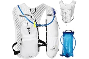 ONETOALL Laufweste Damen mit 500ml Trinkflasche/2L Trinkblase, Leichter Trinkrucksack Laufen Herren 6L, Runing Vest Reflektierend für Jogging, Trailrunning, Fahrrad, Marathon, Motorrad, nur 150g