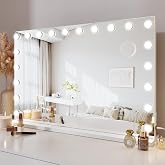 Dripex Hollywood Vanity Mirror with Lights, 90×60cm Large Makeup Mirror with 20 Dimmable LED Bulbs, 3 Lighting Modes, Type-C 