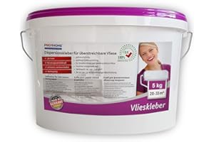 PRO[f]home® - Colla pronta adesivo a dispersione per TNT verniciabile per non tessuti e fibre di vetro 5 kg per 33 m2 Profhome